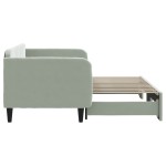 vidaXL Pat de zi cu extensie, gri deschis, 90x200 cm, catifea