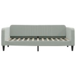 vidaXL Pat de zi cu extensie, gri deschis, 90x200 cm, catifea