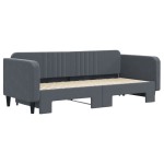 vidaXL Pat de zi cu extensie, gri închis, 90x200 cm, catifea vidaXL Pat de zi cu extensie, gri închis, 90x200 cm, catifea