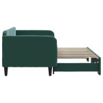 vidaXL Pat de zi cu extensie, verde închis, 90x200 cm, catifea