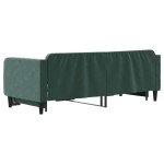 vidaXL Pat de zi cu extensie, verde închis, 90x200 cm, catifea