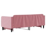 vidaXL Pat de zi cu extensie, roz, 90x200 cm, catifea