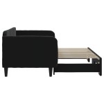 vidaXL Pat de zi cu extensie, negru, 90x200 cm, catifea vidaXL Pat de zi cu extensie, negru, 90x200 cm, catifea