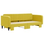 vidaXL Pat de zi cu extensie, galben, 90x200 cm, catifea vidaXL Pat de zi cu extensie, galben, 90x200 cm, catifea