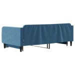 vidaXL Pat de zi cu extensie, albastru, 100x200 cm, catifea