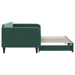 vidaXL Pat de zi cu extensie, verde închis, 100x200 cm, catifea