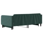 vidaXL Pat de zi cu extensie, verde închis, 100x200 cm, catifea