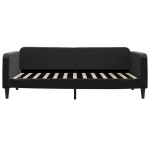 vidaXL Pat de zi cu extensie, negru, 100x200 cm, catifea