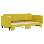 vidaXL Pat de zi cu extensie, galben, 100x200 cm, catifea vidaXL Pat de zi cu extensie, galben, 100x200 cm, catifea