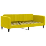vidaXL Pat de zi cu extensie, galben, 100x200 cm, catifea vidaXL Pat de zi cu extensie, galben, 100x200 cm, catifea