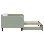 vidaXL Pat de zi cu extensie, gri deschis, 90x190 cm, catifea