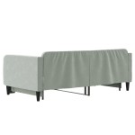 vidaXL Pat de zi cu extensie, gri deschis, 90x190 cm, catifea