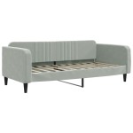 vidaXL Pat de zi cu extensie, gri deschis, 90x190 cm, catifea