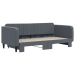 vidaXL Pat de zi cu extensie, gri închis, 90x190 cm, catifea vidaXL Pat de zi cu extensie, gri închis, 90x190 cm, catifea