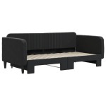 vidaXL Pat de zi cu extensie, negru, 90x190 cm, catifea vidaXL Pat de zi cu extensie, negru, 90x190 cm, catifea