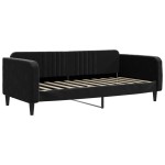 vidaXL Pat de zi cu extensie, negru, 90x190 cm, catifea vidaXL Pat de zi cu extensie, negru, 90x190 cm, catifea