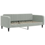 vidaXL Pat de zi cu extensie și saltele, gri deschis 90x200 cm catifea vidaXL Pat de zi cu extensie și saltele, gri deschis 90x200 cm catifea