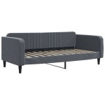 vidaXL Pat de zi cu extensie și saltele, gri închis 90x200 cm catifea vidaXL Pat de zi cu extensie și saltele, gri închis 90x200 cm catifea