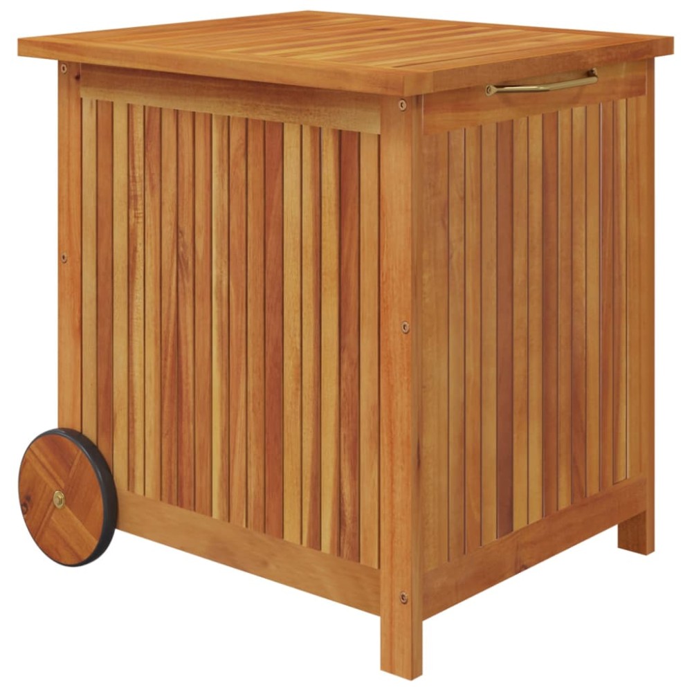 vidaXL Ladă de depozitare grădină cu roți, 60x50x58 cm, lemn acacia