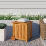 vidaXL Ladă de depozitare grădină cu roți, 60x50x58 cm, lemn acacia vidaXL Ladă de depozitare grădină cu roți, 60x50x58 cm, lemn acacia