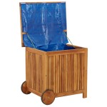 vidaXL Ladă de depozitare grădină cu roți, 60x50x58 cm, lemn acacia vidaXL Ladă de depozitare grădină cu roți, 60x50x58 cm, lemn acacia