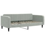 vidaXL Pat de zi cu extensie și saltele, gri deschis 90x190 cm catifea vidaXL Pat de zi cu extensie și saltele, gri deschis 90x190 cm catifea