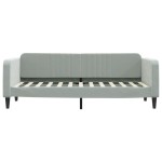 vidaXL Pat de zi cu extensie și sertare, gri deschis 80x200 cm catifea