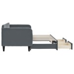 vidaXL Pat de zi cu extensie și sertare gri închis 80x200 cm catifea vidaXL Pat de zi cu extensie și sertare gri închis 80x200 cm catifea
