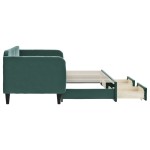 vidaXL Pat de zi cu extensie și sertare verde închis 80x200 cm catifea