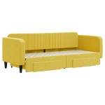 vidaXL Pat de zi cu extensie și sertare, galben, 80x200 cm, catifea vidaXL Pat de zi cu extensie și sertare, galben, 80x200 cm, catifea