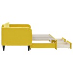 vidaXL Pat de zi cu extensie și sertare, galben, 80x200 cm, catifea vidaXL Pat de zi cu extensie și sertare, galben, 80x200 cm, catifea