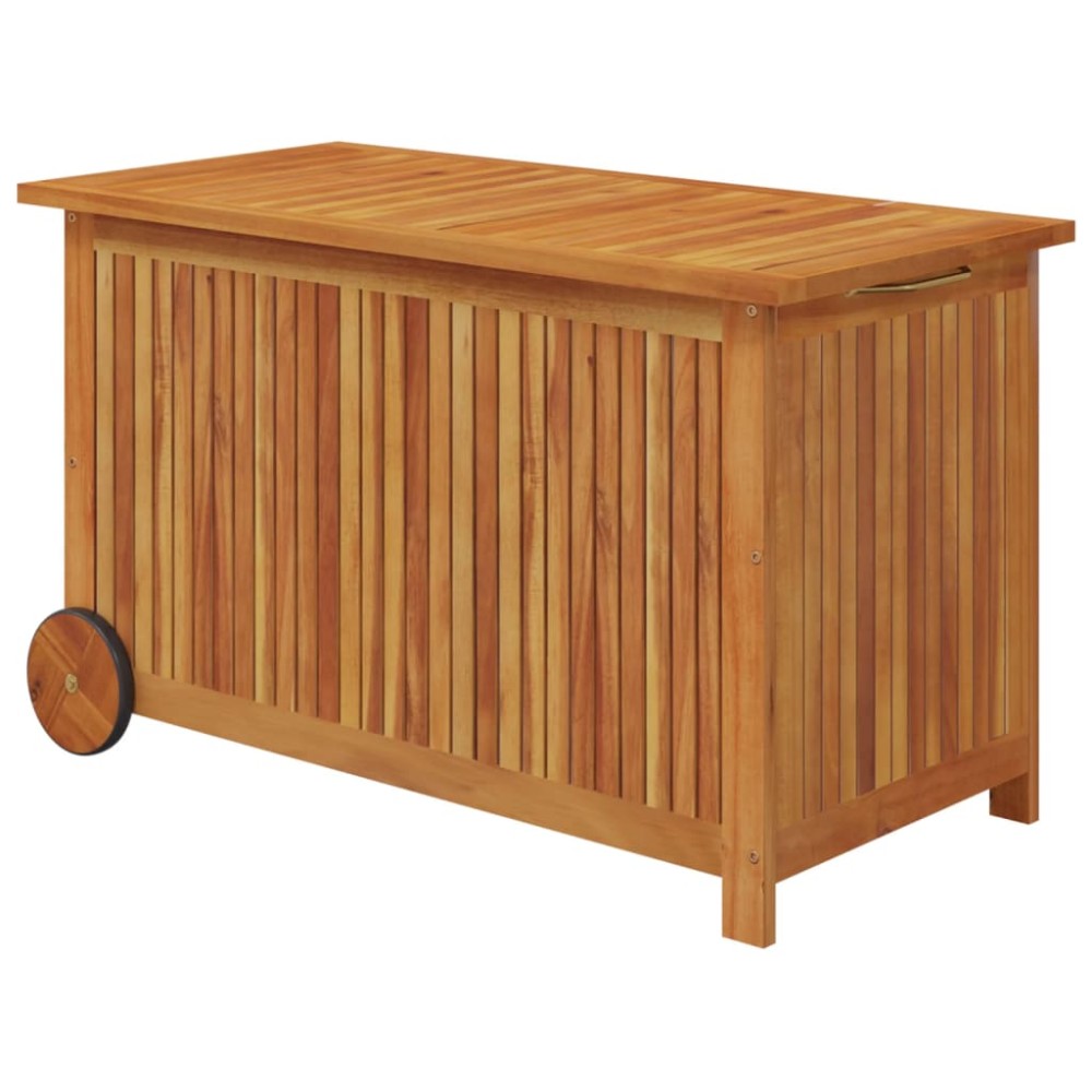 vidaXL Ladă de depozitare de grădină cu roți, 90x50x58 cm, lemn acacia