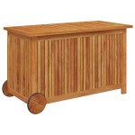 vidaXL Ladă de depozitare de grădină cu roți, 90x50x58 cm, lemn acacia vidaXL Ladă de depozitare de grădină cu roți, 90x50x58 cm, lemn acacia