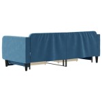 vidaXL Pat de zi cu extensie și sertare, albastru, 90x200 cm, catifea
