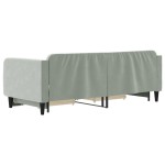 vidaXL Pat de zi cu extensie și sertare, gri deschis 90x200 cm catifea