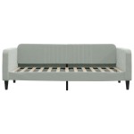 vidaXL Pat de zi cu extensie și sertare, gri deschis 90x200 cm catifea