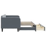 vidaXL Pat de zi cu extensie și sertare gri închis 90x200 cm catifea