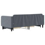 vidaXL Pat de zi cu extensie și sertare gri închis 90x200 cm catifea