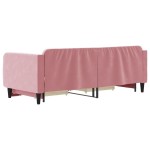 vidaXL Pat de zi cu extensie și sertare, roz, 90x200 cm, catifea vidaXL Pat de zi cu extensie și sertare, roz, 90x200 cm, catifea