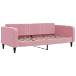vidaXL Pat de zi cu extensie și sertare, roz, 90x200 cm, catifea vidaXL Pat de zi cu extensie și sertare, roz, 90x200 cm, catifea