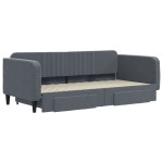 vidaXL Pat de zi cu extensie și sertare gri închis 100x200cm catifea