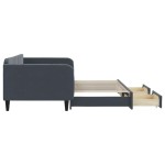vidaXL Pat de zi cu extensie și sertare gri închis 100x200cm catifea