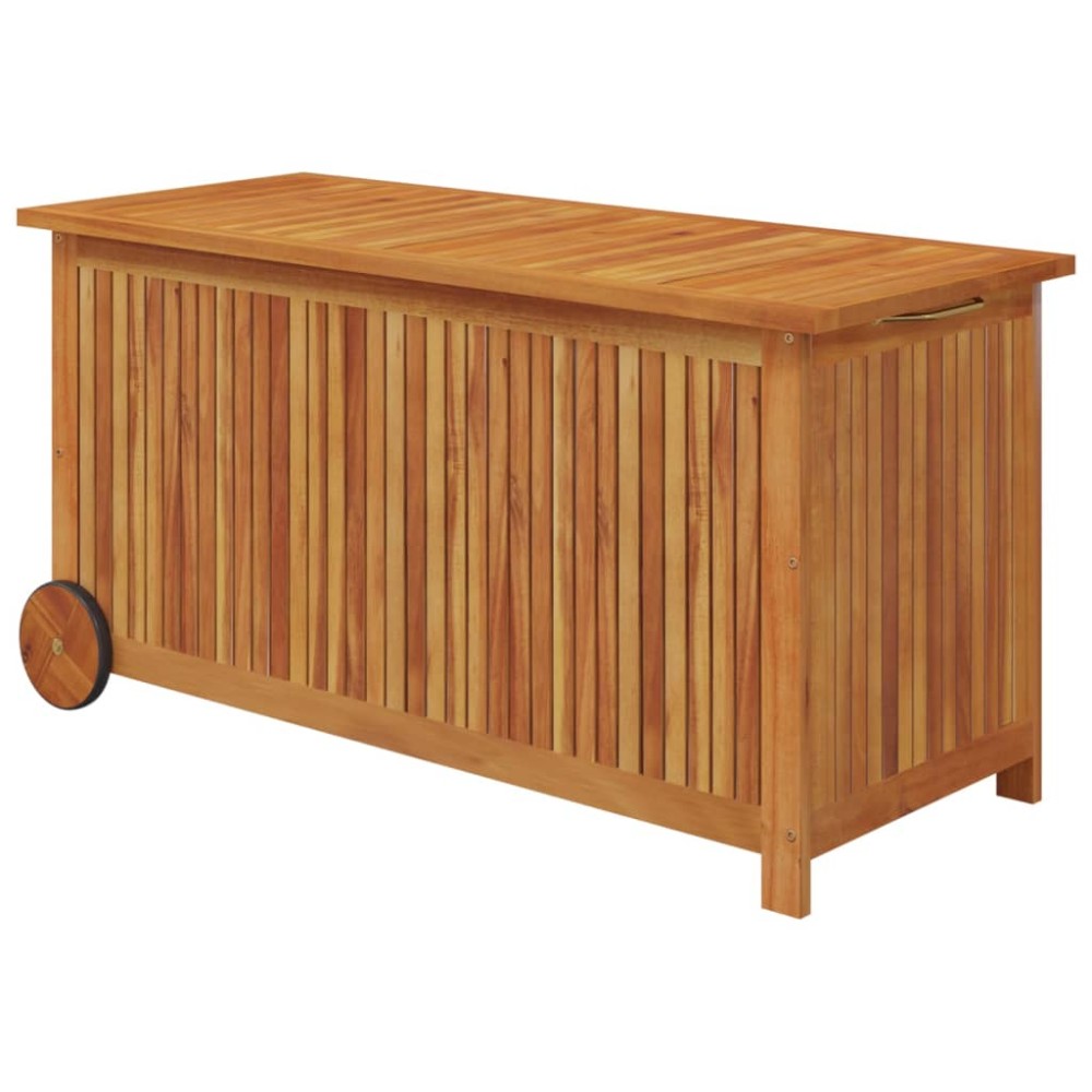 vidaXL Ladă de depozitare de grădină cu roți, 113x50x58 cm lemn acacia