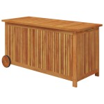 vidaXL Ladă de depozitare de grădină cu roți, 113x50x58 cm lemn acacia vidaXL Ladă de depozitare de grădină cu roți, 113x50x58 cm lemn acacia