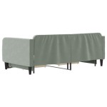 vidaXL Pat de zi cu extensie și sertare, gri deschis 90x190 cm catifea