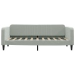 vidaXL Pat de zi cu extensie și sertare, gri deschis 90x190 cm catifea