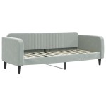 vidaXL Pat de zi cu extensie și sertare, gri deschis 80x200 cm catifea