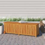 vidaXL Ladă depozitare grădină cu roți, 150x50x58cm, lemn masiv acacia vidaXL Ladă depozitare grădină cu roți, 150x50x58cm, lemn masiv acacia