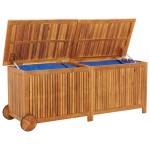 vidaXL Ladă depozitare grădină cu roți, 150x50x58cm, lemn masiv acacia vidaXL Ladă depozitare grădină cu roți, 150x50x58cm, lemn masiv acacia