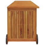 vidaXL Ladă depozitare grădină cu roți, 150x50x58cm, lemn masiv acacia vidaXL Ladă depozitare grădină cu roți, 150x50x58cm, lemn masiv acacia